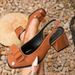 Patent leather bow bun back empty women's sandals square head chunky heels Burgundy high heels_vogvips.com