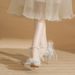 Women's Shoes Mid Heel Versatile Rhinestone Pumps For Wedding Party Shoes Versatile Rhinestone Sexy Backless Pearl & Rhinestone Butterfly Decor_vogvips.com