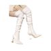 Women's Shoes High Heeled Woolen Boots With Stiletto Heels And Pointed Toes, White, Slimming And Flattering, Wine Glass Heel, Sizes 35 42_vogvips.com