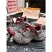 Women's Rhinestone-Embellished Chunky Sole Sneakers With Cross-Lace Design For Elevated Comfort And Style White Chunky Sneakers With A Unique_vogvips.com