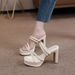 Black High-heeled Shoes Comfortable To Wear, 2026 Summer New Mule Shoes, Thick-soled Sandals For Petite Women, 10cm_vogvips.com