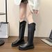 Plus Size Shoes 41-43 Wide Feet V-Cut Thick Sole Over-the-Knee Women's Autumn Winter Fashion Slim Long Tube Riding Boots_vogvips.com