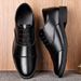 Men's Classic Business Casual Leather Shoes - Soft PU Square Toe Lace-Up Dress Shoes For Office & Daily Wear_vogvips.com