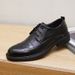 Euro Step Premium 2025 Spring New Lace-up Brogue Carved Business Low Heel Comfortable Men's Work Shoes_vogvips.com
