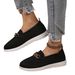 2025 New Mesh Solid Color Round Toe Low Top Single Shoe For Women, Chain Size Plus Sports Style Casual Board Shoes_vogvips.com