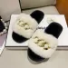 New Autumn And Winter Metal Chain Hairy Slippers Fashionable And Warm Large Fur Flat Heel Cotton Slippers_vogvips.com