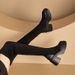 In Stock Thick-Soled Martin Short For Women 2024 Autumn Winter New Elastic Breathable Versatile Slim Chunky Heel Boots_vogvips.com