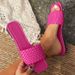 Large Size Flat For Women For Outdoor Wear, Casual And Simple, Solid Color With Woven Strap_vogvips.com