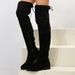 Plus Size Over-the-Knee For Women Slimming High Tube Martin Low Heel Single Flat Boots_vogvips.com
