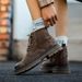 European Warm Series Men's Martin Short Autumn Side Zipper Genuine Leather Yellow Thick Sole Work Shoes Outdoor Casual Desert Boots_vogvips.com