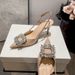 2025 New Stiletto Sandals Women, Pointed Toe, Rhinestone Backless Strap, Fairy Style Elegant High Heels For Women_vogvips.com