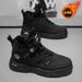 Men's Winter Fleece-Lined Martin Boots, Trendy Versatile Thickened Warm High-Top Work Shoes, Thick-Soled Casual Ankle Bo_vogvips.com