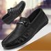 New Crocodile Pattern Loafers Men, Youth Leather Soft Sole Driving Slip-On Lazy Shoes, Casual Shoes For Men_vogvips.com