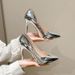 Women's High Heel Fashion Single Shoes, Pointed Toe Shallow Mouth, One Kick, Plus Size Fashionable Hundred_vogvips.com