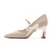 Bow High C735-1 Champagne Heels New Adult Ceremony French Style Chunky Heel Pointed Toe Evening Shoes Size 32- 32-_vogvips.com