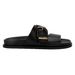 Women's Summer Casual Flat Sandals Black Buckle Slippers Metal Buckle Shoes Comfortable Footwear_vogvips.com