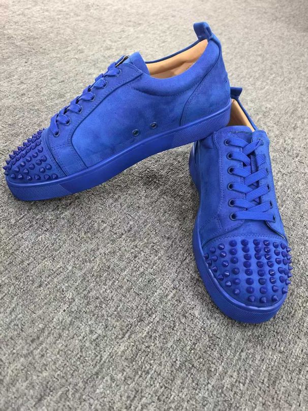 Spring And Autumn Trendy Casual Sports White Shoes European High-end Full Diamond Rivet Men's Red Sole Sneakers_vogvips.com
