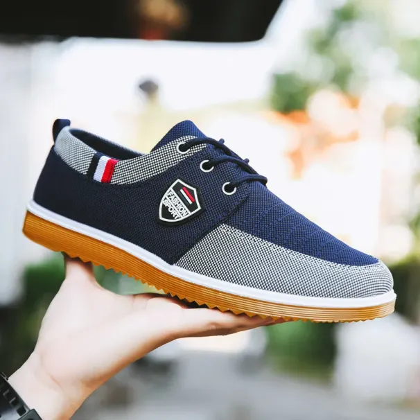 Canvas Casual Shoes For Men Trainers Patchwork Outdoor Flat Sneakers ss1 ss_vogvips.com