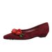 Chinese Niche Shallow Mouth Single Shoes Women's Pointed Head Suede Women's Shoes Wedge Heel Flower Pedicure Comfortable Low Heel Shoes_vogvips.com