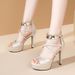 Waterproof Platform Peep-toe Roman Sandals For Women, 2021 Summer New Suede Formal Dress Heels, Fashionable Party And_vogvips.com