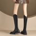 V-Neck Over-the-Knee For Women 2025 Autumn Winter New Thick-Soled Slimming Height-Increasing Black Long High Tube Riding_vogvips.com