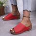 2025 New Plus Size Women's Shoes Sandals Comfortable Wedge Heel Slippers Simple_vogvips.com