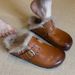 Sheepskin Version ~ Slip-On Lazy Fur For Women, Retro Fleece-Lined Outdoor Warm Half Slippers, Versatile_vogvips.com
