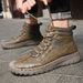 Boots: Men's Autumn And Winter Outdoor Casual Martin Boots, High-Top Cotton Warmth, Thick-Soled Non-Slip Plus-Size Leath_vogvips.com