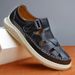 Summer Sandals Stylish Mens Casual Outdoor Leather Beach Roman Shoes Quick Dry Wading Aqua Falts Sandalias_vogvips.com