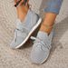 Large 2025 Autumn New Mesh Breathable Lightweight Lace Up Thick Heel Women's Casual Single Shoes_vogvips.com