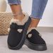 Thick Soled Lazy Shoes, Plush Buckle, Warm Cotton Slippers, Casual Size 36-43_vogvips.com