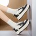 Export Overstock Genuine Leather Thick-Soled For Women, New Autumn Winter Black And White Ultra-Soft Sports Casual_vogvips.com