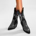 Women's Rhinestone Ankle Boots With Tribal Design - Pointed Toe Mid-Heel Boots For Fall & Winter, Non-Slip Rubber Sole_vogvips.com