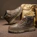 Autumn Solid Color New Fashion Simple Stitching Lightweight Comfortable Casual Lace-up Thick-soled Men's Martin Boots_vogvips.com