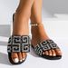 2026 Summer New Shiny Rhinestone Slippers Flat Sandals For Women Casual Low-Heel Slide Sandals Beach Shoes_vogvips.com