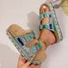 Summer 2026 Thick Bottom Rope Sandals Women's Large Size Clog Wooden Sole Beach Slippers Double Buckle Diamond Detail_vogvips.com