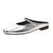 Women's 2024 Summer New Style Flat Soled Slip On Mules For Outdoor Wear French Sandals_vogvips.com