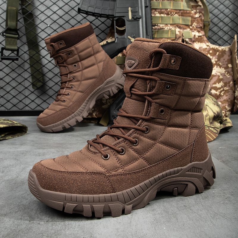 Men's Tactical Combat Boots High Top Outdoor Hiking Boots For Trekking Camping Training - Desert, Camo Green, Khaki, Black, Brown Training Boots Men_vogvips.com
