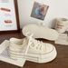 Women's Trendy Platform Canvas Shoes Cream Style Korean Niche Thin Big Toe White Student Shoes Spring Arrival_vogvips.com