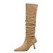 2639-1 For Women High Tube Over-the-Knee Elastic Long Pointed Toe Thin Heel Slimming Wrinkled Slouch Riding Boots_vogvips.com