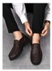 Embossed Crocodile Pattern Men's Shoes Large Size Foot Cover Casual Men's Leather Shoes Dad Shoes_vogvips.com
