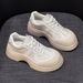 Platform Sole Internet Celebrity White Sneakers For Women 2025 New Korean Style Height Increasing Sports Casual Lazy Dad_vogvips.com