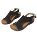 New 2024 Casual Foreign Trade Plus-size Women's Sandals For Outdoor Wear, With Stitching, Breathable, Velcro Closure,_vogvips.com