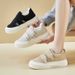 Velcro Little White Shoes Female Students Platform Heightening Shoes Board Shoes Casual Shoes_vogvips.com