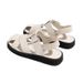 2025 Summer New Style Closed-Toe Hollow Woven Pig Cage Roman Sandals For Women With Unique Design And Versatile Velcro_vogvips.com