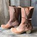 New Plus Size Shoes, Thick Heels, Leather With Side Zippers, Martin Boots, Women's New British Style Mid Top Boots_vogvips.com
