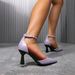 2026 New Purple Patent Leather Pointed Toe High Heels For Women, Thin Heel, Ankle Strap, Open Back Sandals, Cross-Border_vogvips.com