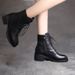 Women's Martin 2022 New Fashion British Style Soft Leather Mid-Heel Chunky Heel Versatile Short Boots Self-Sale_vogvips.com