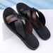 Bitish Style Men's Leathe Sandals Fashion Flat Designe Open Toe Non-Slip Slippes Casual Outdoo Summe Beach_vogvips.com