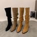 High Heel Martin French Style Slouch Women's Western Cowboy 2025 Summer Autumn Long Boots_vogvips.com